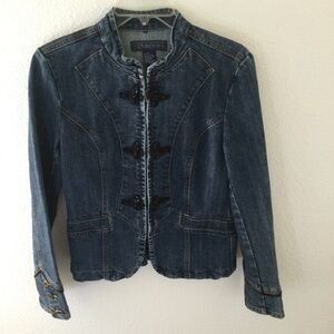 Baccini Dark Denim Zip Jacket Size Medium